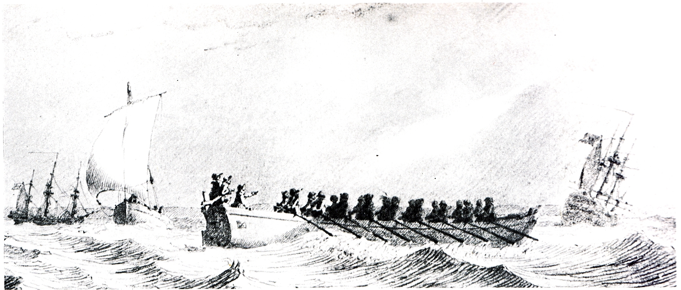 18-весельный баркас с фрегата. 18-весельный баркас с фрегата.